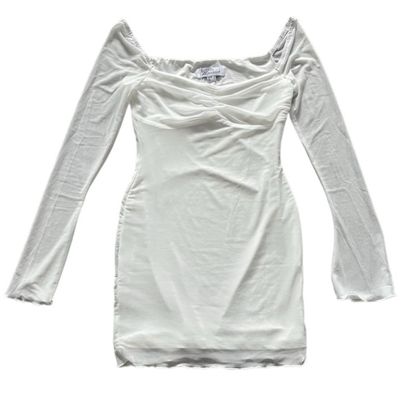 Luvalot Clothing Long sleeve Mini White Dress Size 4 - Picture 6 of 7